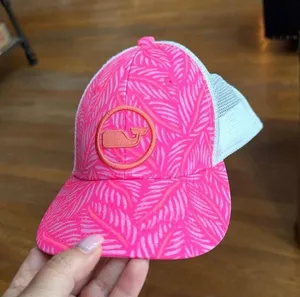 Vineyard Vines Pink Palm Leaf Trucker Hat adjustable thumbnail 1