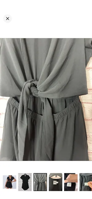 Princess Polly Pure Rhythm Playsuit Black Size 8 NWOT. Open front, tie under bust, open torso. Loose fit shorts, stretchy waist. 13” rise 17-18” bust thumbnail 3
