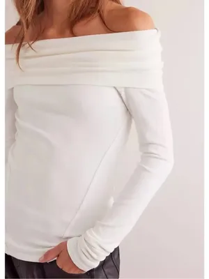 We The Free Iris top White Off Shoulder Long Sleeve Top XS thumbnail 2