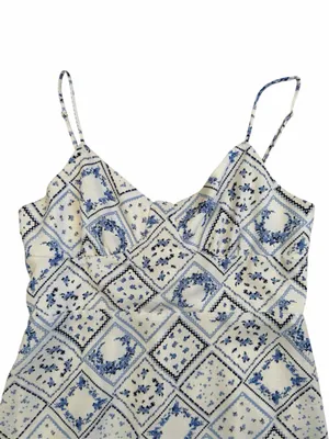 Altar’d State Blue & White Tile Print Dress thumbnail 4
