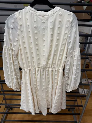 Blu Pepper Cream Dress With Dot Detail thumbnail 3