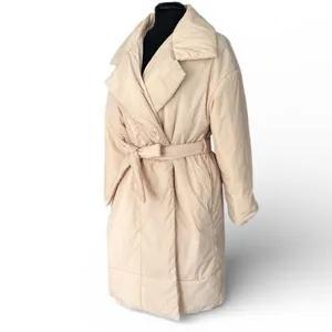 A New Day Cream Blush Oversized Wrap Midi Coat Tie Waist Pockets thumbnail 11