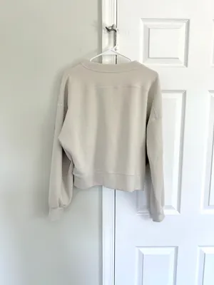 Lululemon Softstreme Perfectly Oversized Cropped Crew Mojave Tan Cream 8 Lounge thumbnail 8
