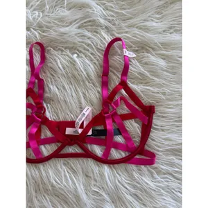 Victoria’s Secret Very Sexy Heartware Open-Cup Strappy Demi Bra Lipstick M-DD thumbnail 4