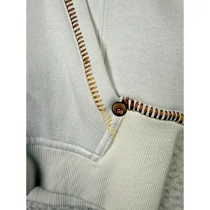 Coogi Hoodie Womens Medium White Full Zip Embroidered Logo‎ Fleece Raglan Sleeve thumbnail 7