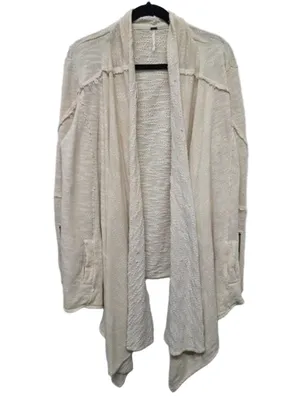 Free People In the Loop Waterfall Cardigan Size M (24” PTP) Ivory thumbnail 3