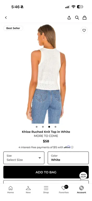 More to Come Revolve White Knit Top Size Small thumbnail 3