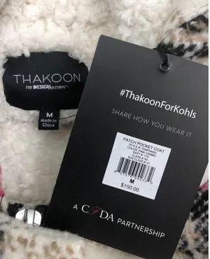 NWT Women's Thakoon for DesigNation Kohl's Plaid Hooded Flannel Coat Sz Medium thumbnail 12