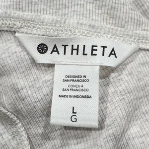 Athleta Grey Ribbed Tank Top Athletic Women’s Large thumbnail 2