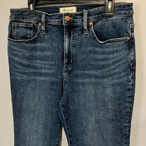 Madewell Dark Wash Skinny Flare Jeans Size 31 High Rise Non Ripped #782 thumbnail 2