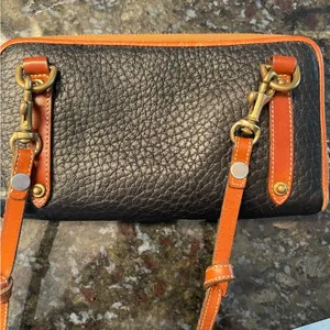Dooney & Bourke vintage black belt pebbled leather convertible crossbody bag thumbnail 7