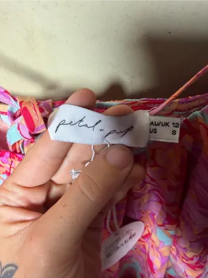 Petal + Pup Leyden Pink Floral Puff Sleeve Midi Dress US 8 NWT thumbnail 7