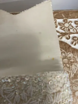 La Regale Beaded Ivory Sequin Envelope Clutch thumbnail 12