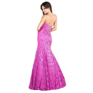JOVANI Pink Lace Dress Strapless Mermaid Sweetheart Gown Prom Formal Gala 6 NWT thumbnail 16