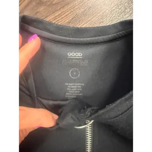 Good American Black Cropped Zip-Up‎ Jacket – Size 2 (Medium) thumbnail 2
