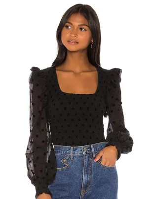 Tularosa SZ XS Moxie Smocked Bodice Top thumbnail 1