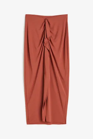 H&M Jersey Ruffle GUSSET-PANEL Midi Skirt thumbnail 3