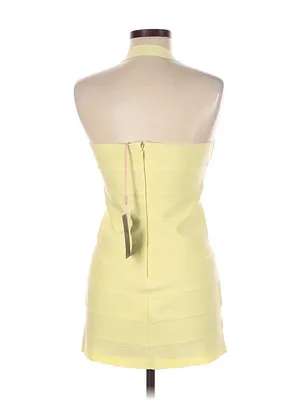 *Rare* House of CB Maliha Bandage Halter Mini Dress - Pale Yellow - Large - NWT thumbnail 10