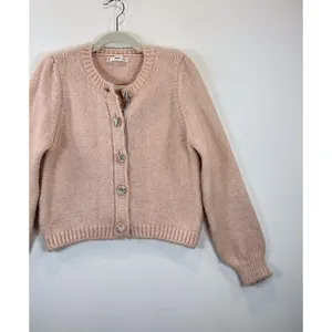 MANGO Womens Cardigan Pink Mathilda Alpaca Chunky Knit Sweater Grandma Small thumbnail 7