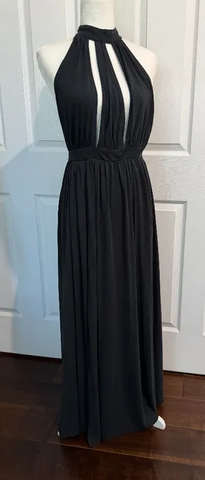 Free People FP Beach Knit Maxi Dress Cutout Backless Black Size XS thumbnail 1