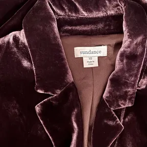 SUNDANCE Purple Silk Velvet Sofia Boyfriend Blazer Jacket Two Button Solid 10 thumbnail 8