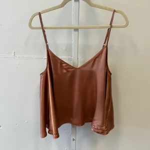 Enza Costa Satin Strappy Satin Swing Style Camisole‎ Bronze Large thumbnail 2