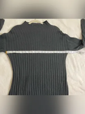aerie Ribbed Knit Midi Sweater Dress in Grey Size M thumbnail 7