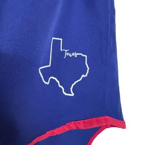 Just Be Free Texas Athletic Running Shorts Size XL Blue Red Activewear Athletic thumbnail 4