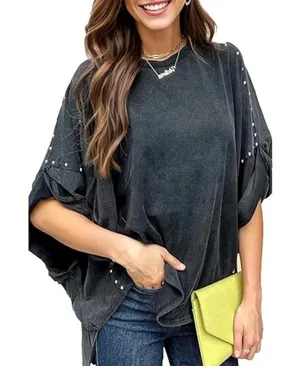 Blue B . Elegant Gray Women's Top Sz L Size L thumbnail 1