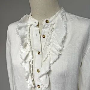Anthro l Pilcro Ruffled Placket Shirt thumbnail 3