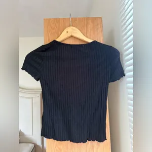 Urban Outfitters Black Ribbed Lace-Up Top thumbnail 2