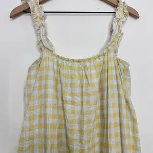 Charlie Holiday Yellow & White Gingham Plaid Lottie Dress Long Maxi Size 6 thumbnail 4