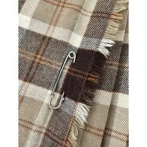 Vintage Pure New Wool Plaid Wrap Kilt Skirt Women’s XS Small Beige Brown Tartan thumbnail 3