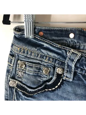 Miss Me Womens Signature Bootcut Jeans Size 29 Medium Wash Distressed Denim thumbnail 3