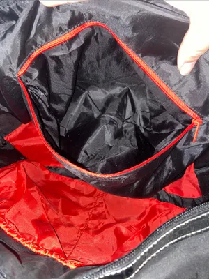 Black Nylon Tote Bag with Croc-Textured Trim thumbnail 8