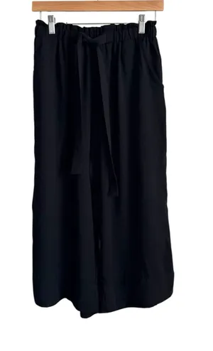 BP. Black Wide Leg Cropped Culotte Pants Paperbag Waist Small thumbnail 1