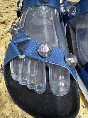 Simply Vera Vera Wang WADE Women's‎ Jewel Embellished Footbed Sandals, Navy thumbnail 3
