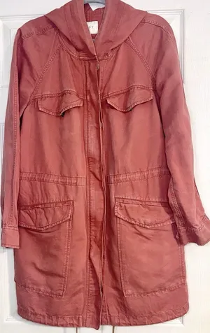 Ann Taylor burnt orange Jacket / Coat Women's size XS Knee Length Hood thumbnail 1