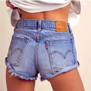 Levi’s Premium 501 Button Fly Jean Cut Off Shorts Light Wash High Rise 29 thumbnail 2