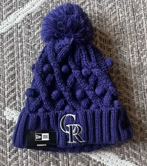 New Era Women Colorado Rockies Toasty Knit Cuffed Beanie Hat Purple thumbnail 1