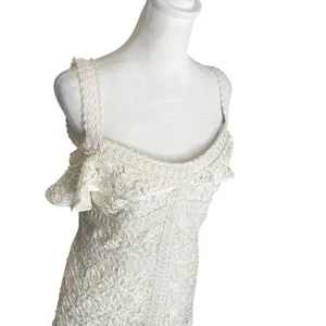 Alexis Linzi Ivory Lace Ruffle Mini Dress L Bridal Shower Bachelorette thumbnail 5