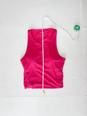 Outdoor Voices Ribbed Built-In Shelf Bra Crop Top - Petunia Pink - Size Large thumbnail 6