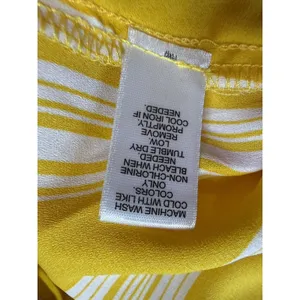 est. 1946 Yellow white striped Hi-Low top w/ tie Lg. Bussiness Officewear F64 thumbnail 4
