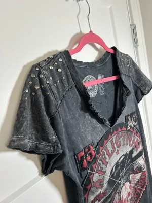 Large Affliction biker T shirt distressed thumbnail 2