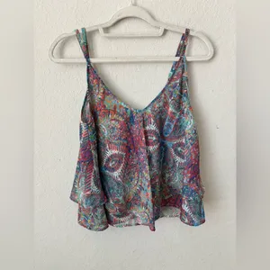 Show Me Your Mumu Ruffle Tank in Great Barrier Reef size Medium thumbnail 5