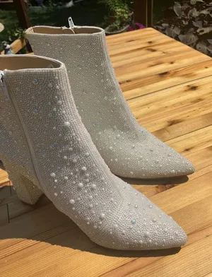 Rhinestone Pearl Boots thumbnail 1