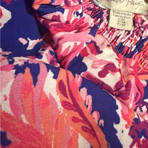 Floral ladies Dress - Pink and Blue knee length thumbnail 4