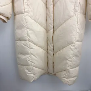 Banana Republic Factory Water Resistant Puffer Jacket Long Cream Parka Size XL thumbnail 6