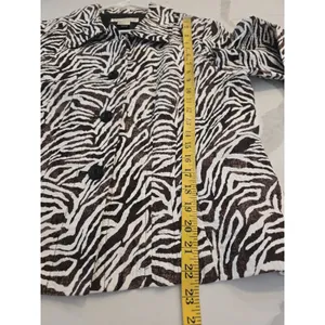 Requirements Vintage Zebra Print Jacket Womens L Brown Cream Animal Y2K thumbnail 9