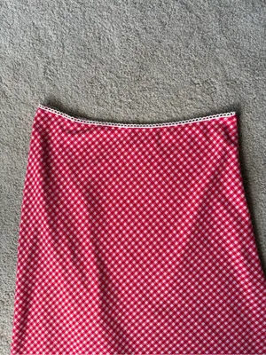 Princess Polly red and white red check gingham boho lace midi skirt size US 10 thumbnail 6